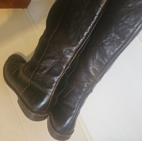 Frye Paige Tall Riding Boots Women’s Size 7 Brown Leather Equestrian - Picture 10 of 15